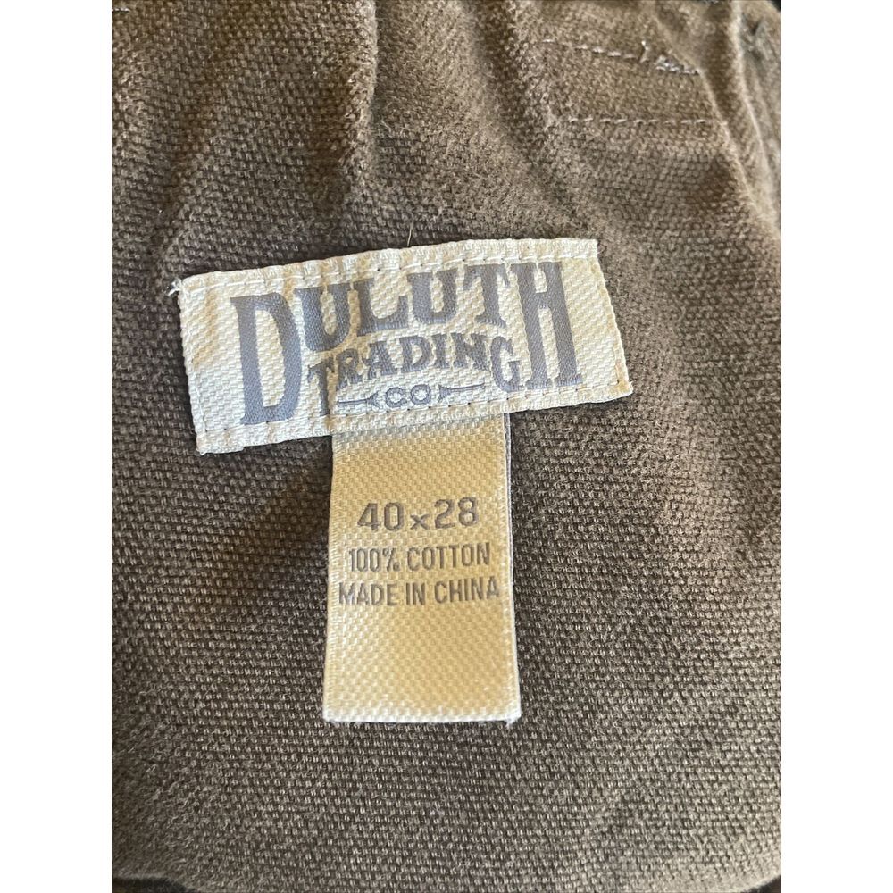 Duluth‎ Trading 40x28 Brown Carpenter Cargo Pants Hook & Loop Back Pockets - Picture 6 of 6